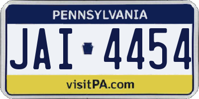 PA license plate JAI4454
