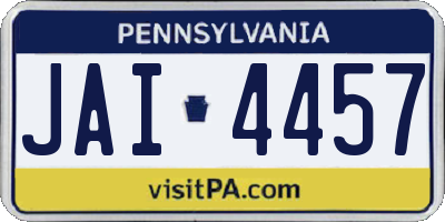 PA license plate JAI4457