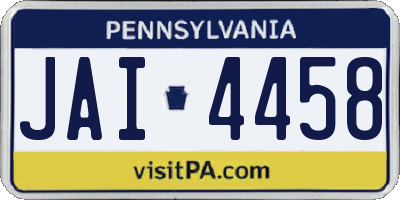 PA license plate JAI4458