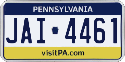 PA license plate JAI4461