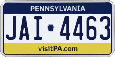 PA license plate JAI4463