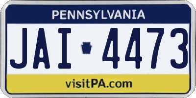 PA license plate JAI4473