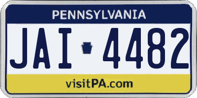 PA license plate JAI4482