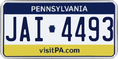 PA license plate JAI4493