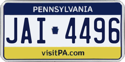 PA license plate JAI4496