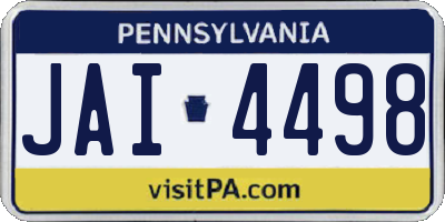 PA license plate JAI4498