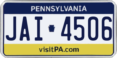 PA license plate JAI4506