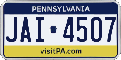 PA license plate JAI4507