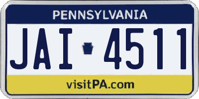 PA license plate JAI4511