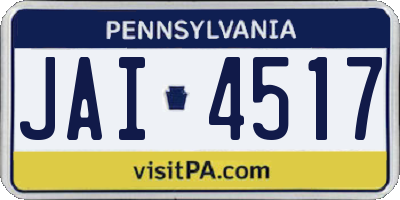 PA license plate JAI4517