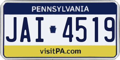 PA license plate JAI4519