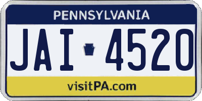 PA license plate JAI4520