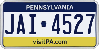 PA license plate JAI4527