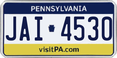 PA license plate JAI4530
