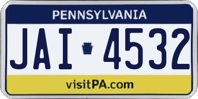 PA license plate JAI4532