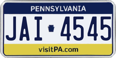 PA license plate JAI4545