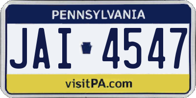 PA license plate JAI4547