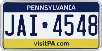 PA license plate JAI4548