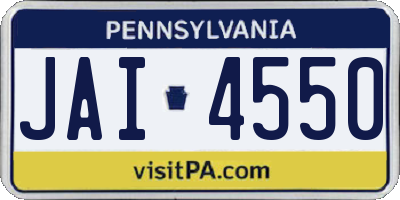 PA license plate JAI4550