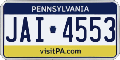 PA license plate JAI4553