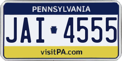 PA license plate JAI4555