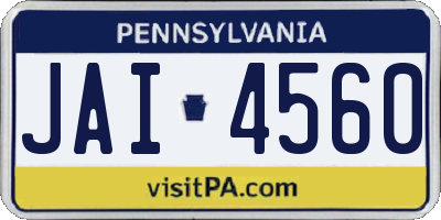 PA license plate JAI4560