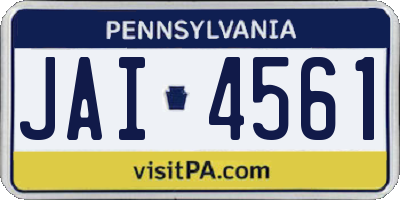 PA license plate JAI4561
