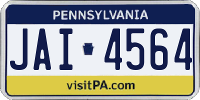 PA license plate JAI4564