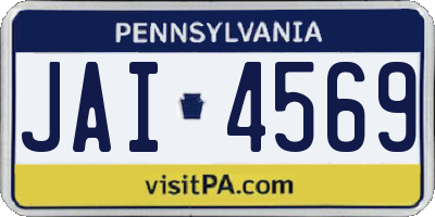 PA license plate JAI4569