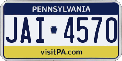 PA license plate JAI4570