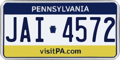 PA license plate JAI4572