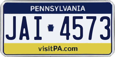 PA license plate JAI4573