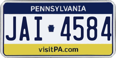 PA license plate JAI4584