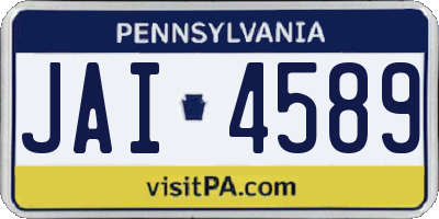 PA license plate JAI4589