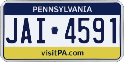 PA license plate JAI4591