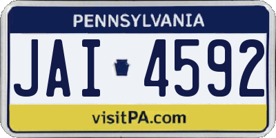 PA license plate JAI4592