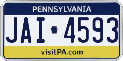 PA license plate JAI4593
