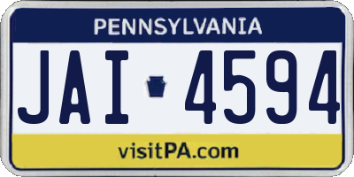 PA license plate JAI4594
