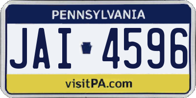 PA license plate JAI4596