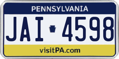 PA license plate JAI4598