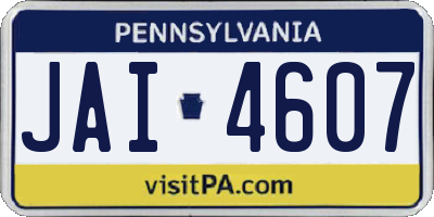 PA license plate JAI4607