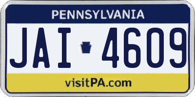 PA license plate JAI4609