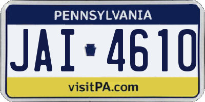 PA license plate JAI4610