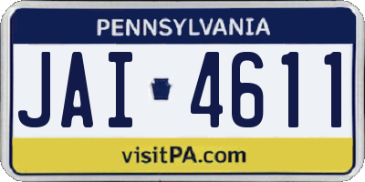 PA license plate JAI4611