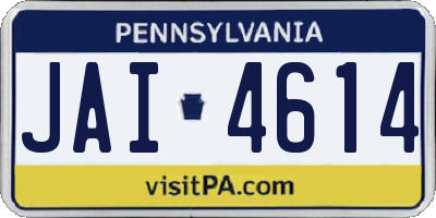 PA license plate JAI4614
