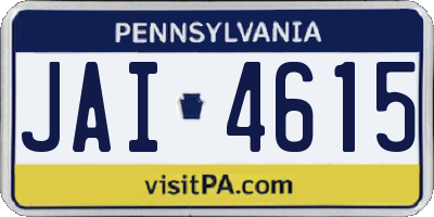 PA license plate JAI4615
