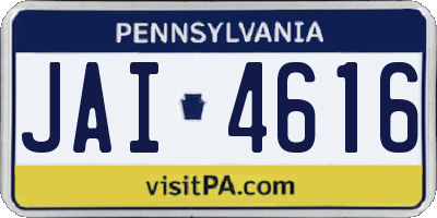 PA license plate JAI4616