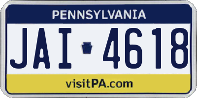 PA license plate JAI4618