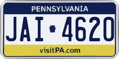 PA license plate JAI4620