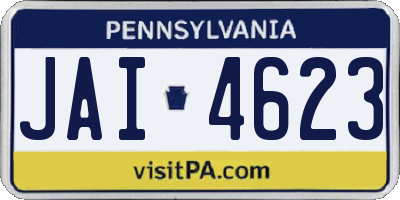 PA license plate JAI4623